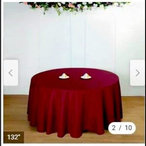 Burgundy round tablecloth